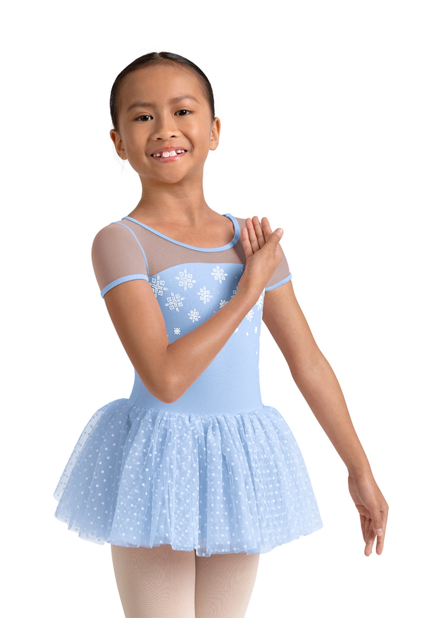 Kaleidoscope Cap Sleeve Tutu Dress Blue detail view