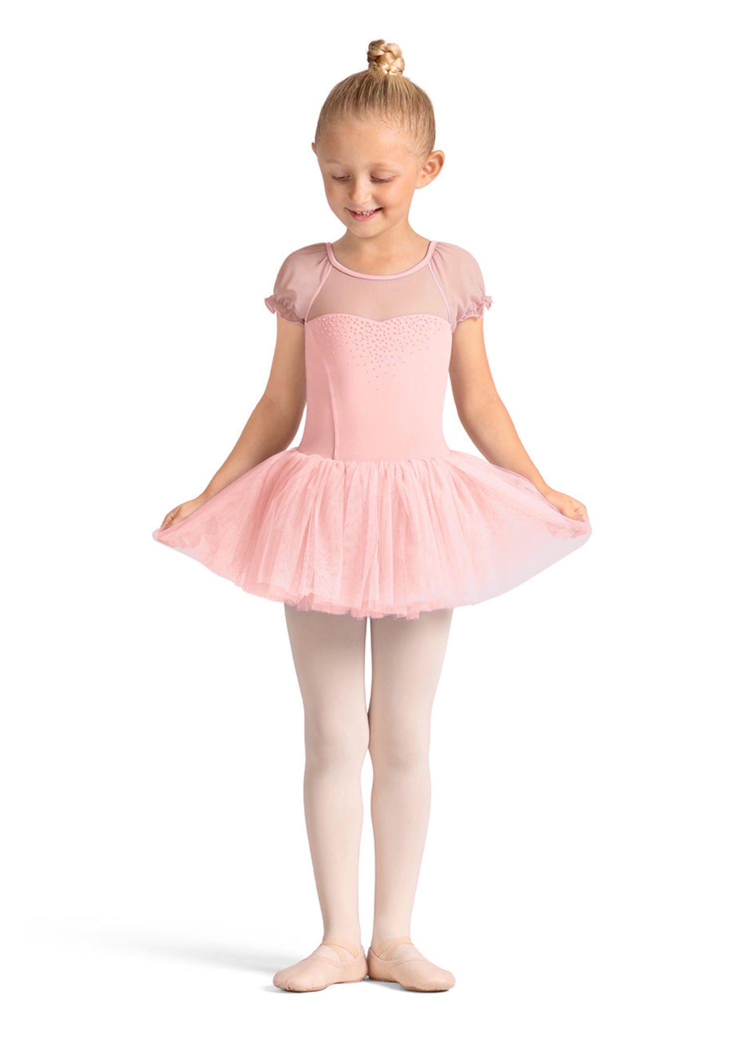 Celestia Short Sleeve Tutu Dress Pink front view
