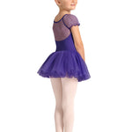 Celestia Short Sleeve Tutu Dress Violet back view