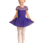 Celestia Short Sleeve Tutu Dress Violet front view
