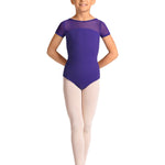 Short Sleeve Leotard Violet front view