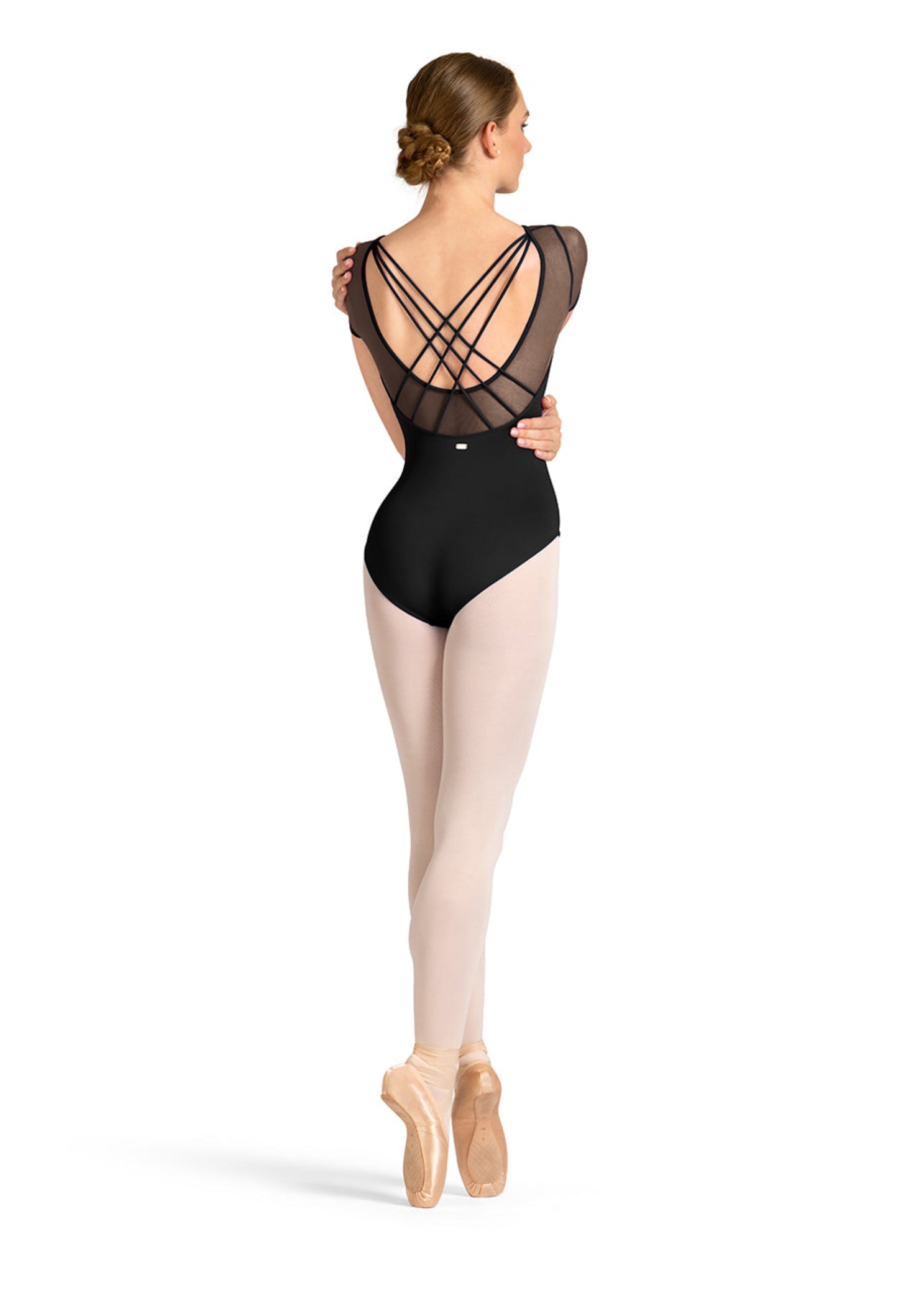 Strappy Back Leotard Black back view