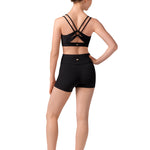 Cross Back Crop Top black back view
