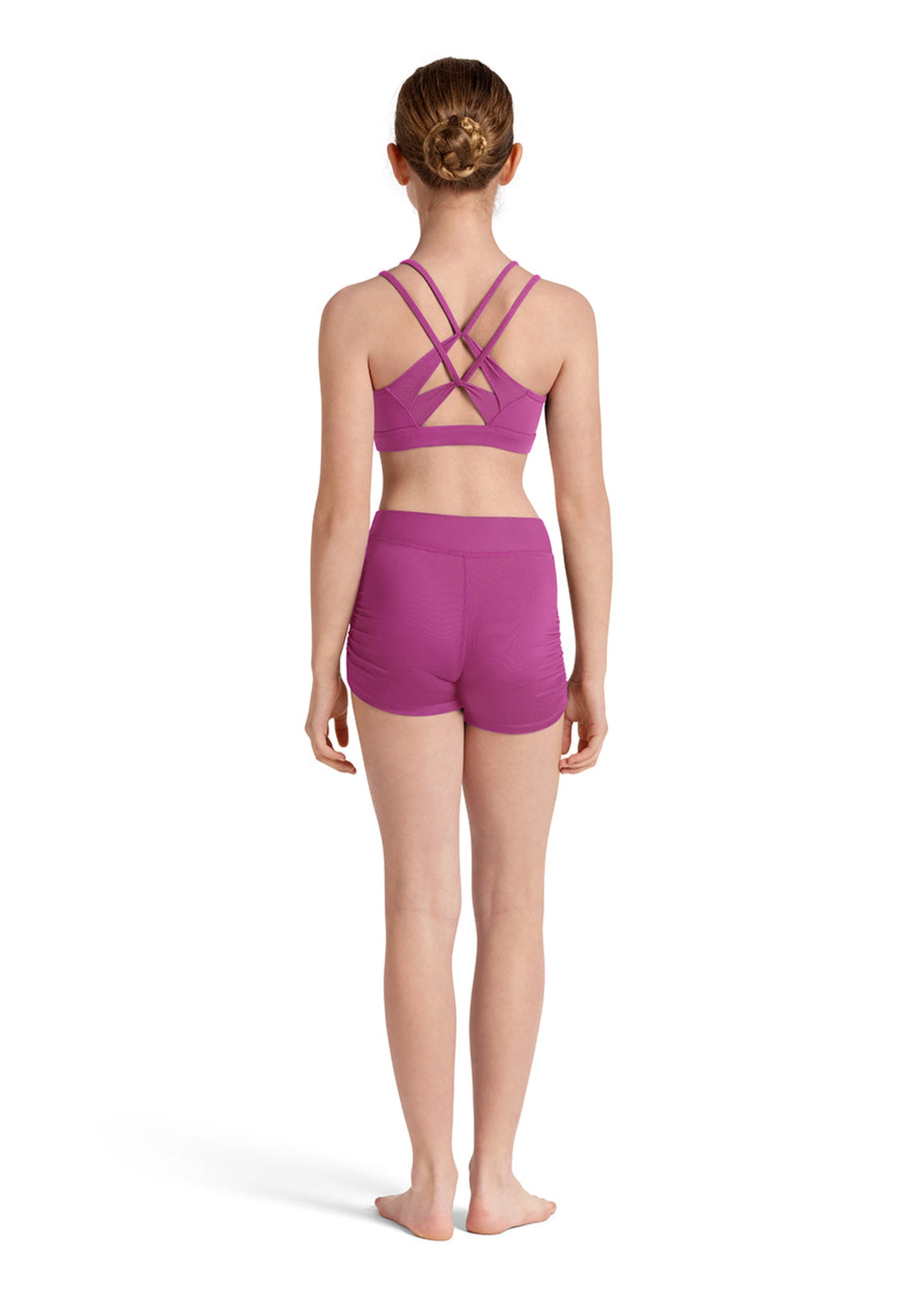 Cross Back Crop Top magenta back view