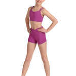 Cross Back Crop Top magenta front view