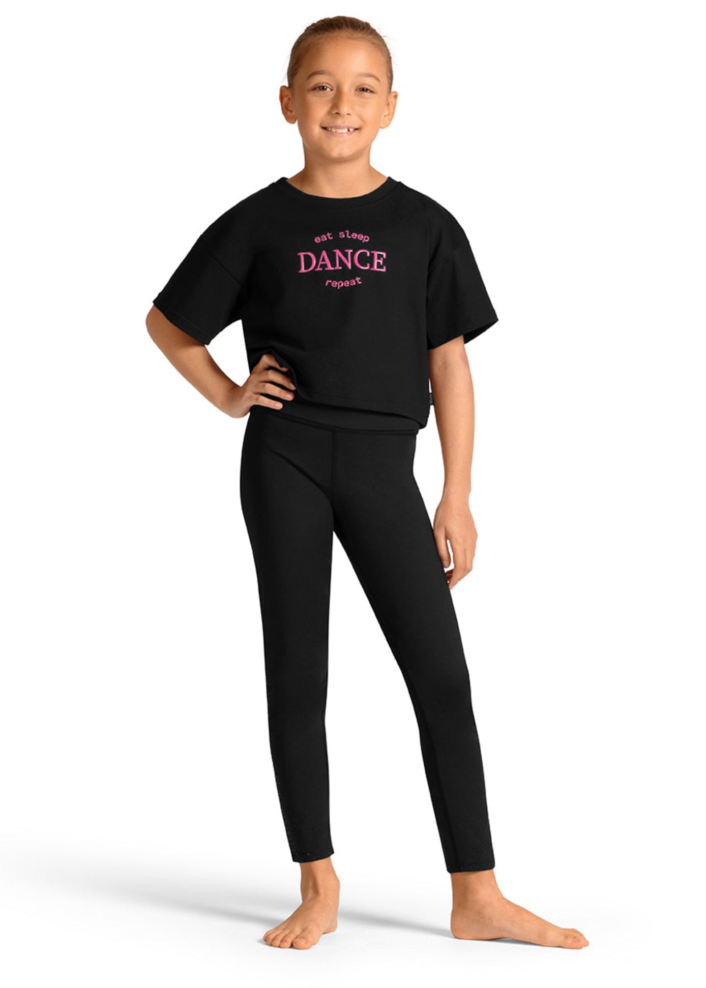 Crop Tee Black front view