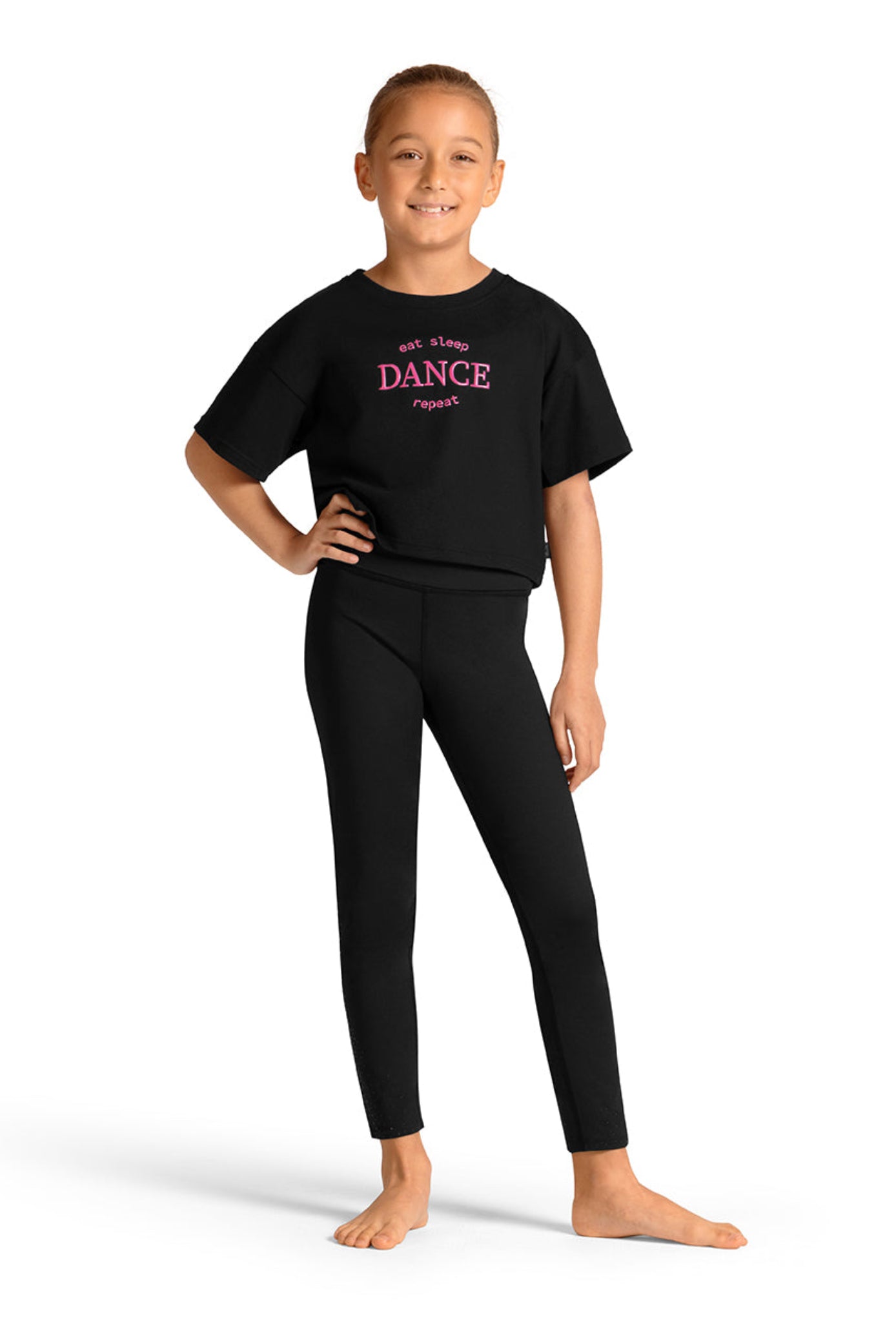 Crop Tee Black front view