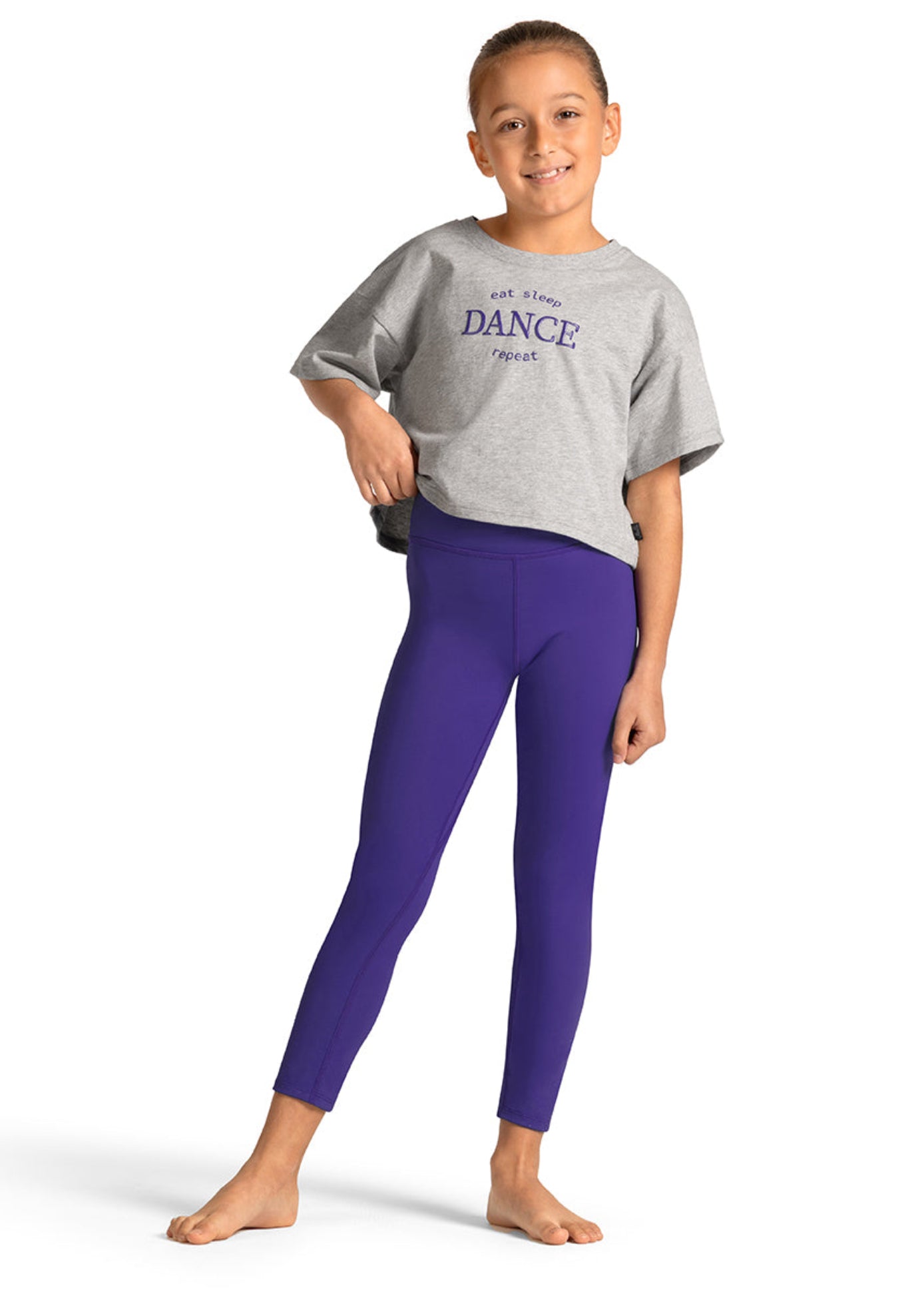 Crop Tee Gray front view