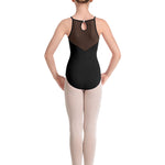 Keyhole Halter Leotard Black back view