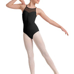 Keyhole Halter Leotard Black front view
