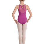 Keyhole Halter Leotard Magenta back view