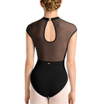 Cap Sleeve Leotard Black back view