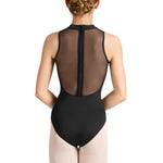 Zip Back Leotard Black back view