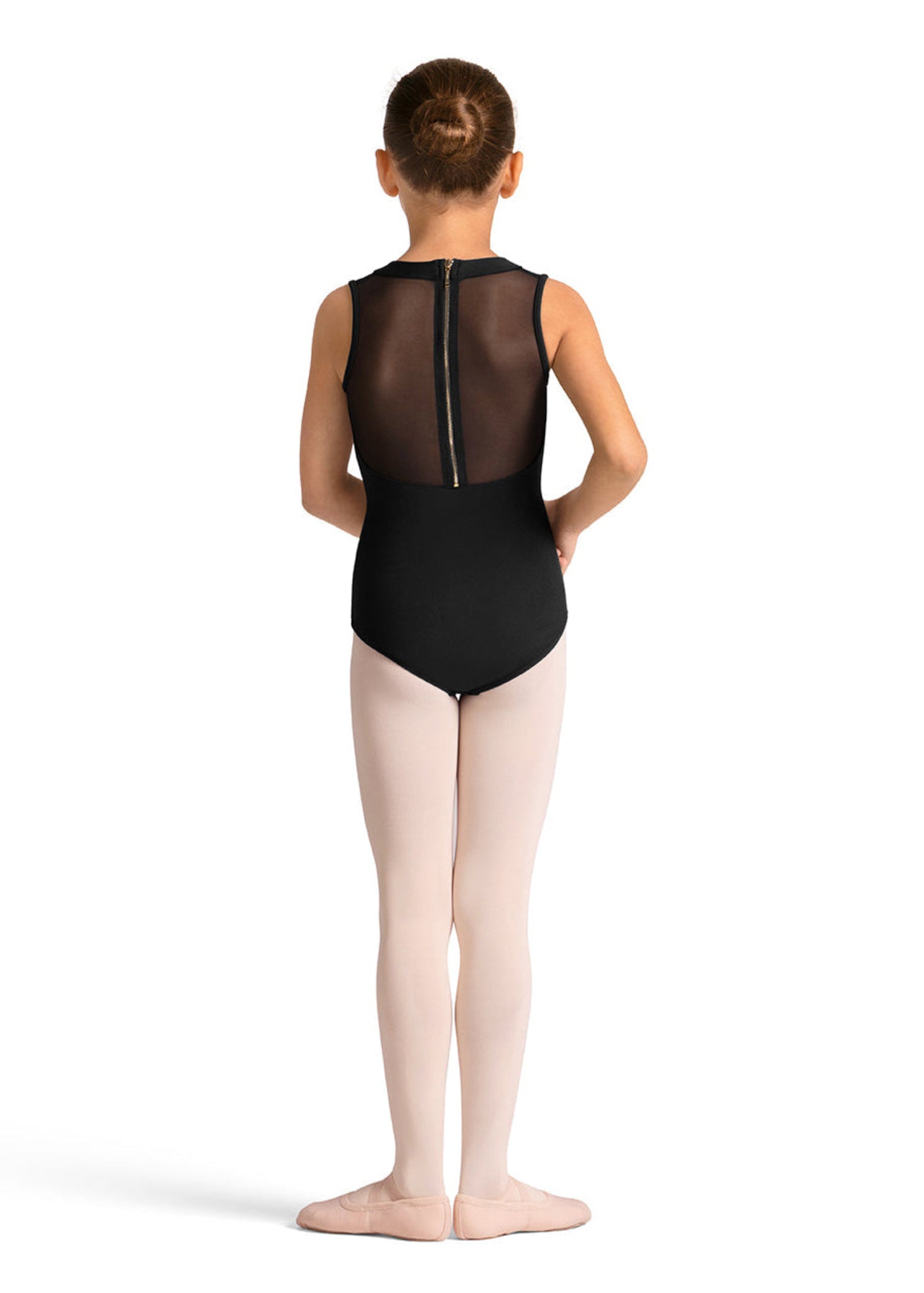 Zip Back Leotard Black back view