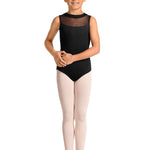 Zip Back Leotard Black front view