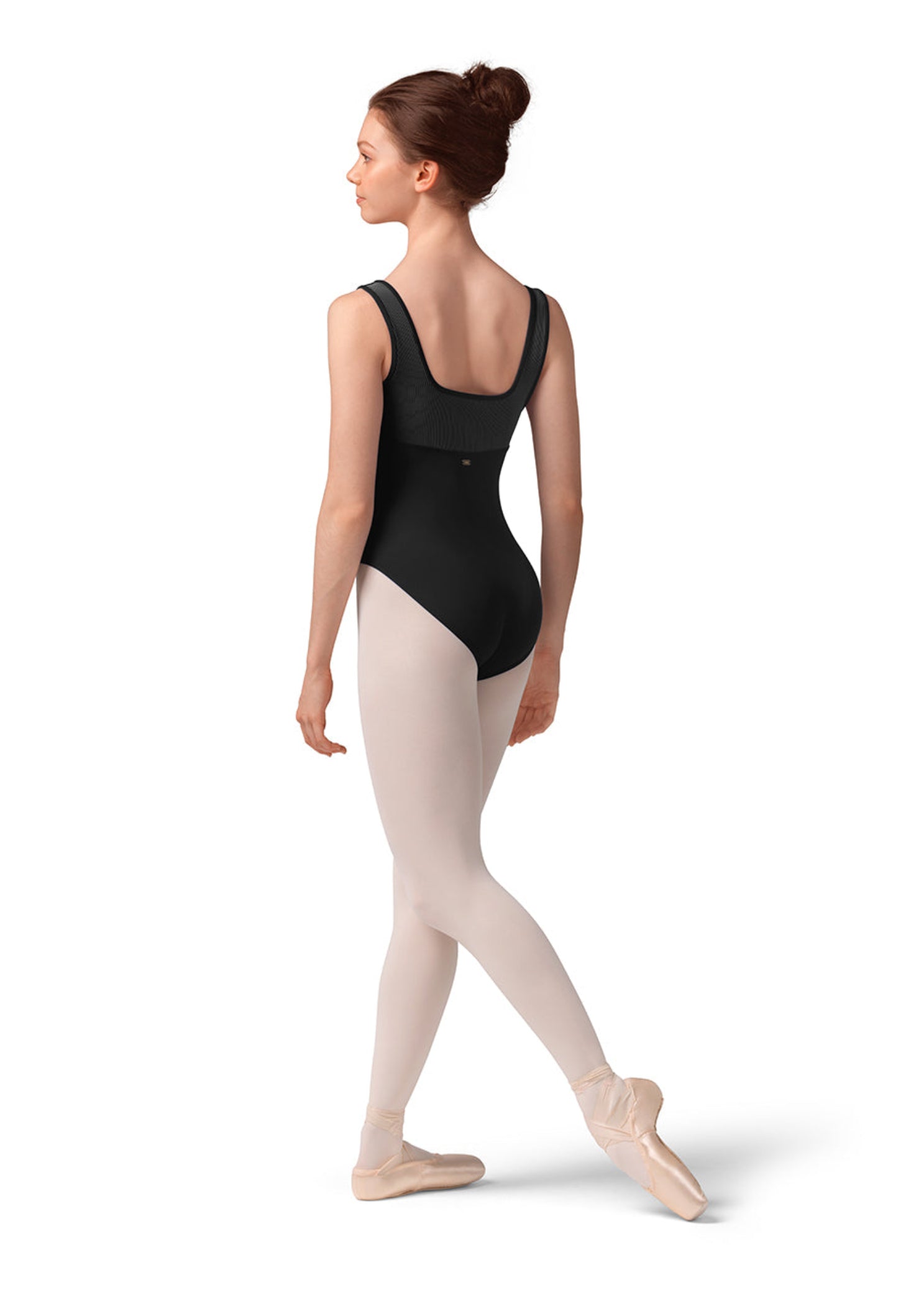 Wide Strap Leotard Black back view