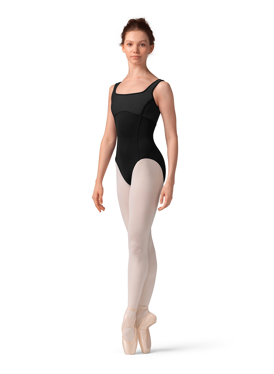 Wide Strap Leotard Black front view
