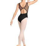 Mesh Tank Leotard Black back view