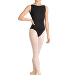 Mesh Tank Leotard Black front view