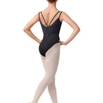Stripe Camisole Leotard Black back view