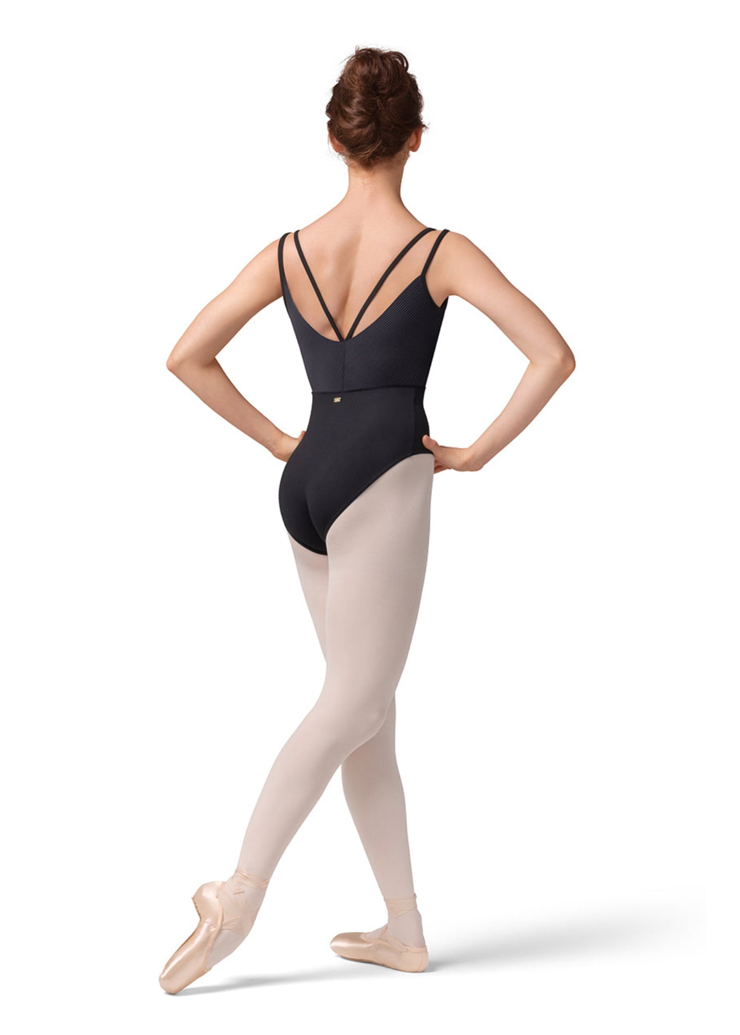 Stripe Camisole Leotard Black back view