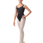 Stripe Camisole Leotard Black front view