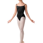 Mesh Camisole Leotard Black front view