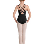 Double Strap Leotard Black back view