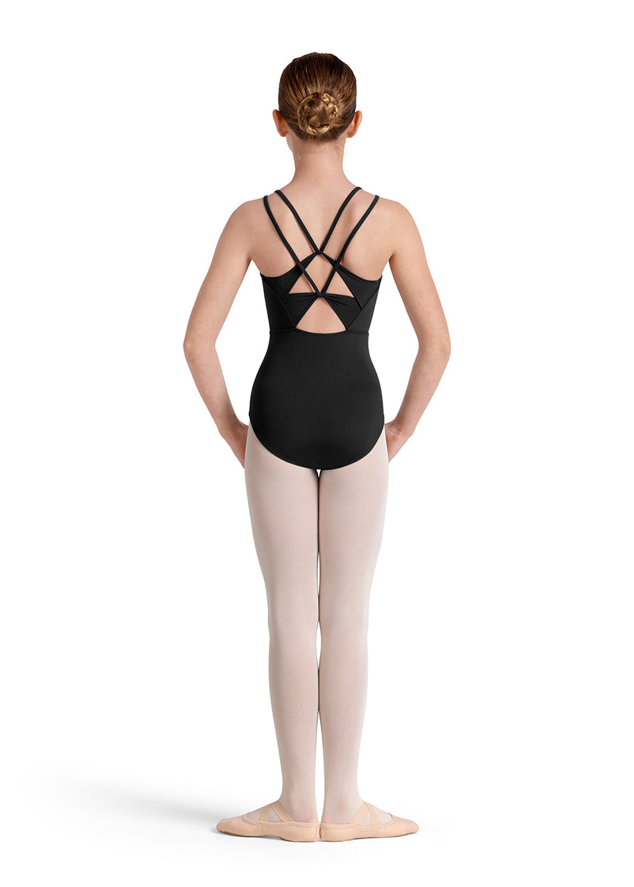 Double Strap Leotard Black back view