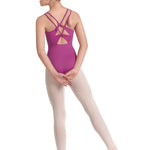 Double Strap Leotard Magenta back view