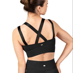 Cross Back Camisole Crop Top Black detail view