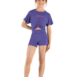 Dance Crop Top tanzanite front view