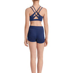 Ruched Side Shorts Ink Blue back view