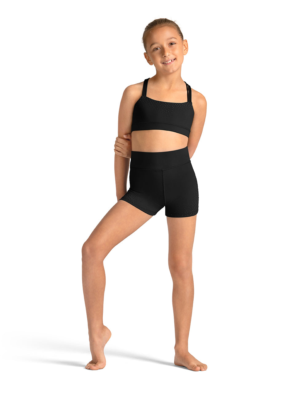 Gel Print Shorts Black front view