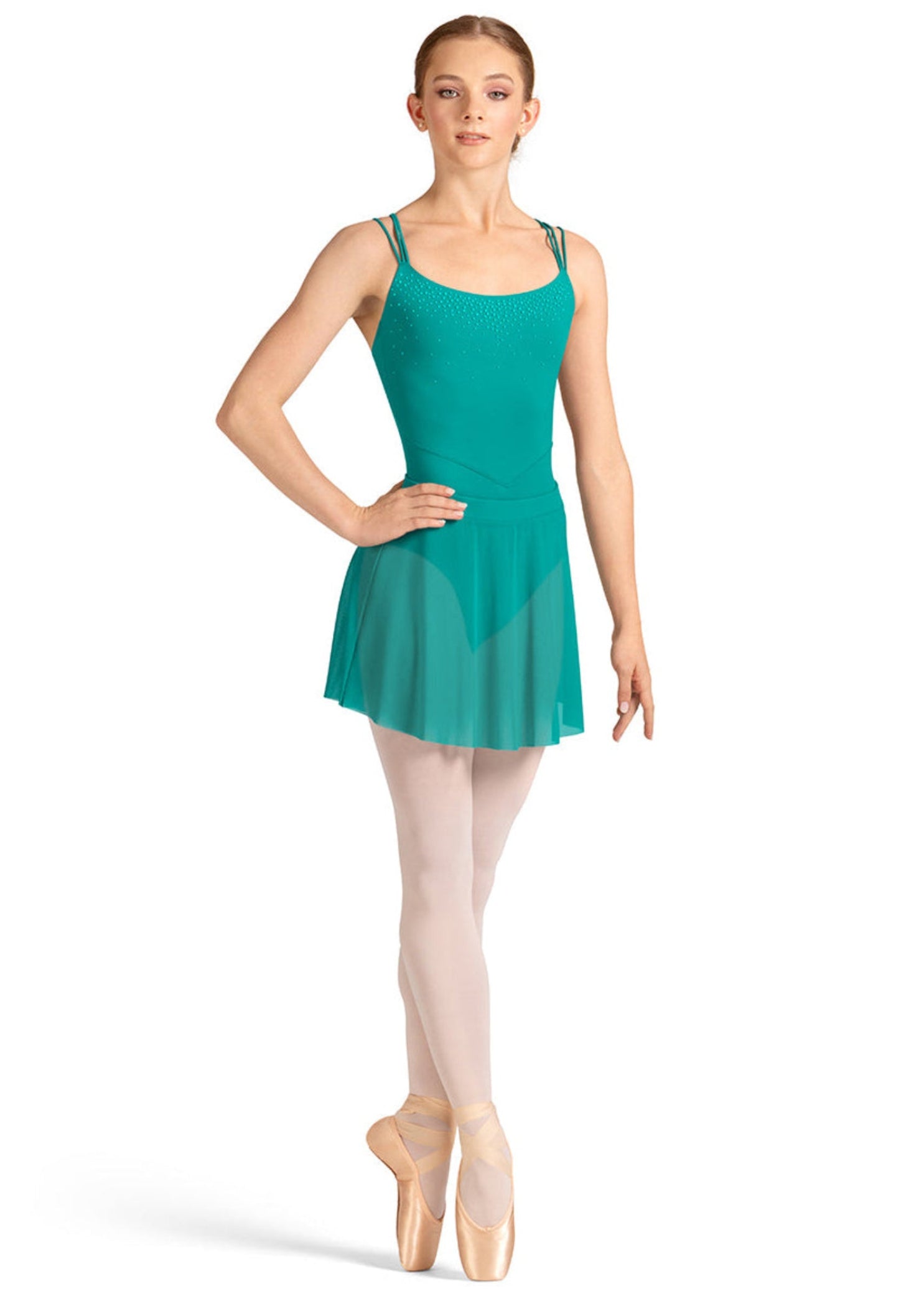 Celeste Mesh Skirt Caribbean front view