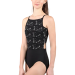 Macaron Cami Leotard Black front view