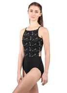 Macaron Cami Leotard Black front view
