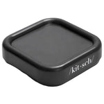 Kitsch Magnetic Bobby Pin Holder in Black, angled front view showing matte magnetic tray and gold bobby pins