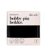 Kitsch Magnetic Bobby Pin Holder in Black, packaging view showing retail box and magnetic tray