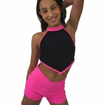 Malia Top 17811 Black Pink front view