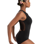 Marigold Mesh Back Leotard Black side view