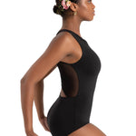 Marigold Mesh Back Leotard Black side view