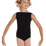 Marigold Mesh Back Leotard Black front view