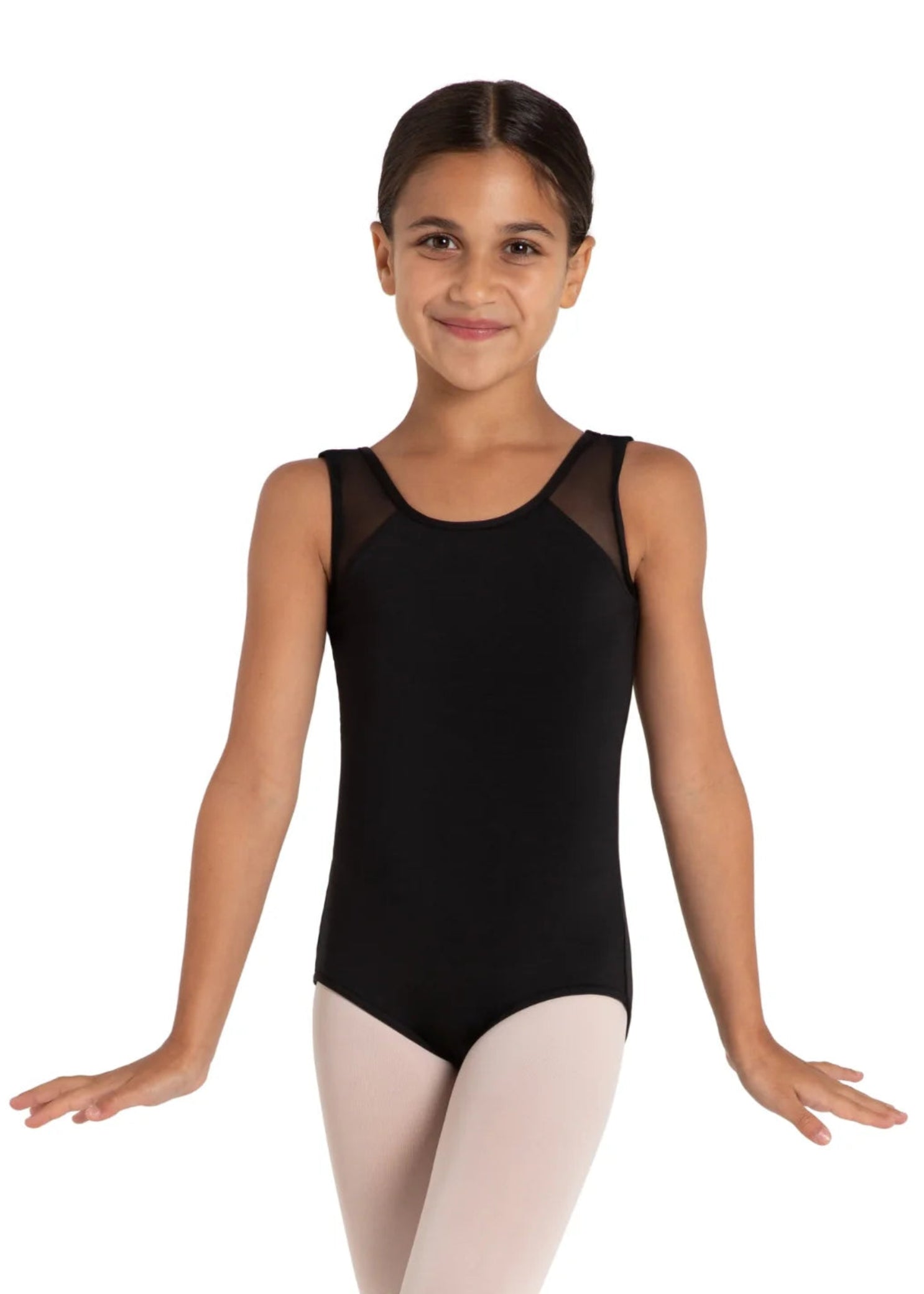 Mars Mesh Leotard Black front view