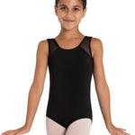 Mars Mesh Leotard Black front view