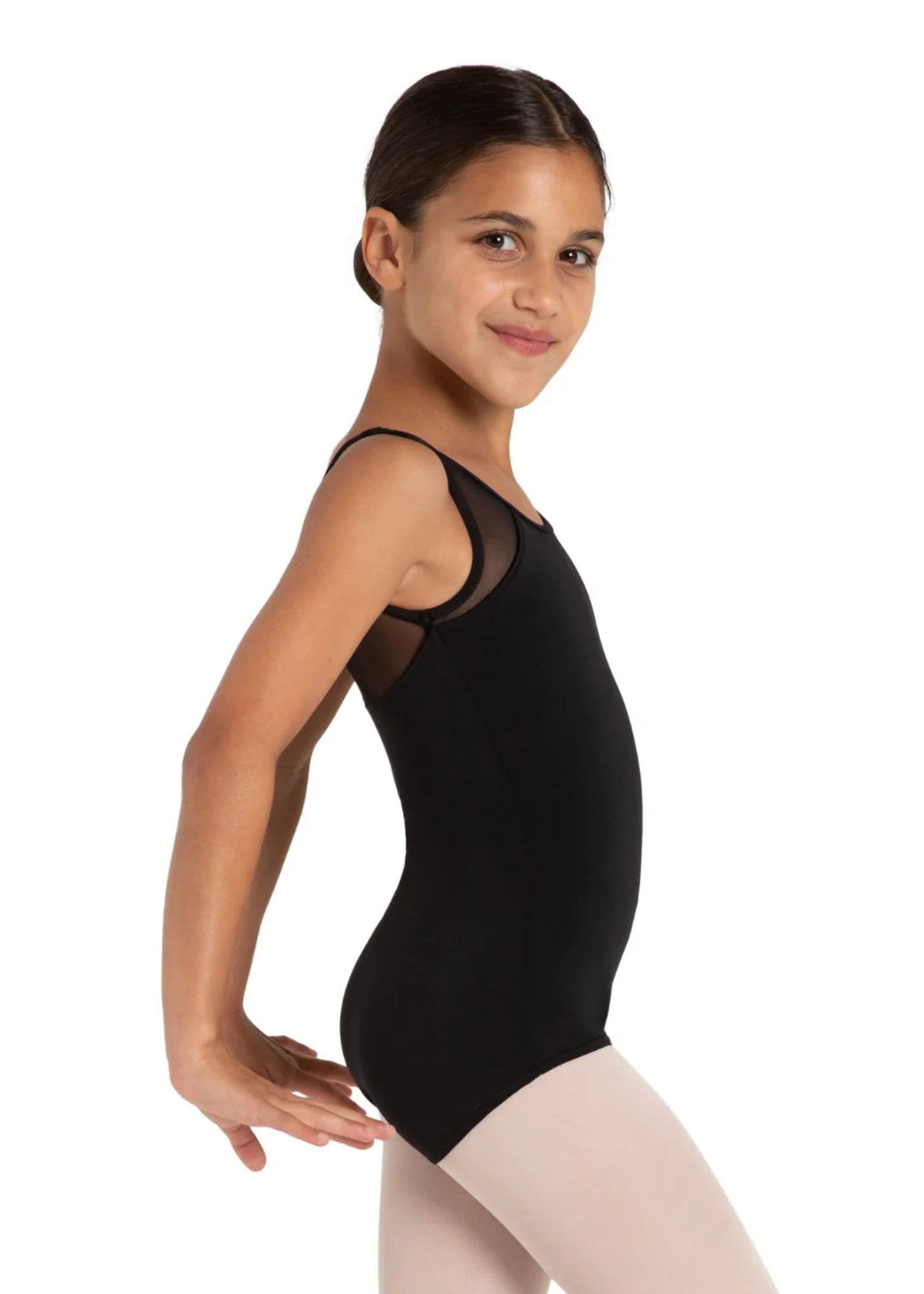 Mars Mesh Leotard Black side view