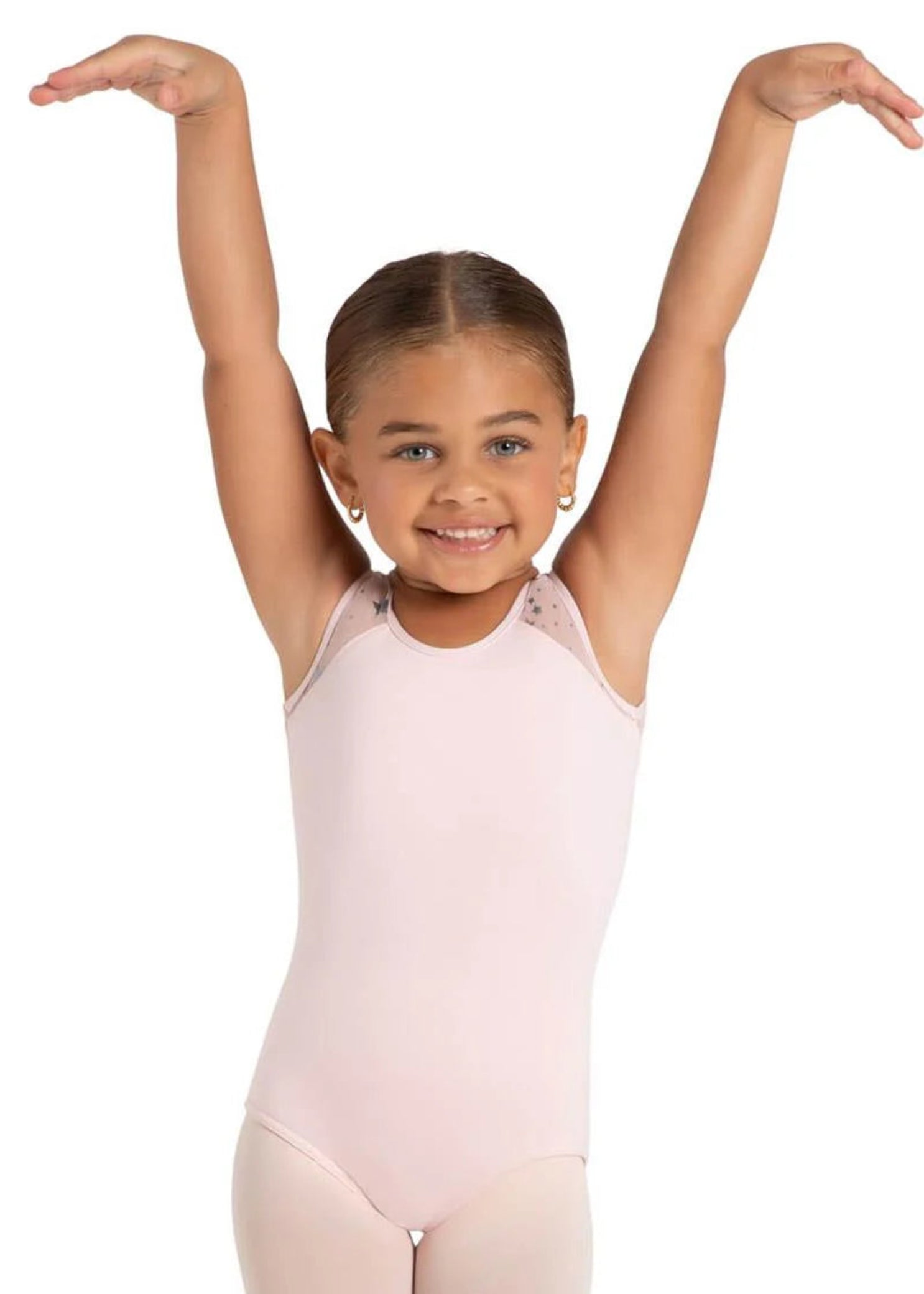 Mars Mesh Leotard Pink front view