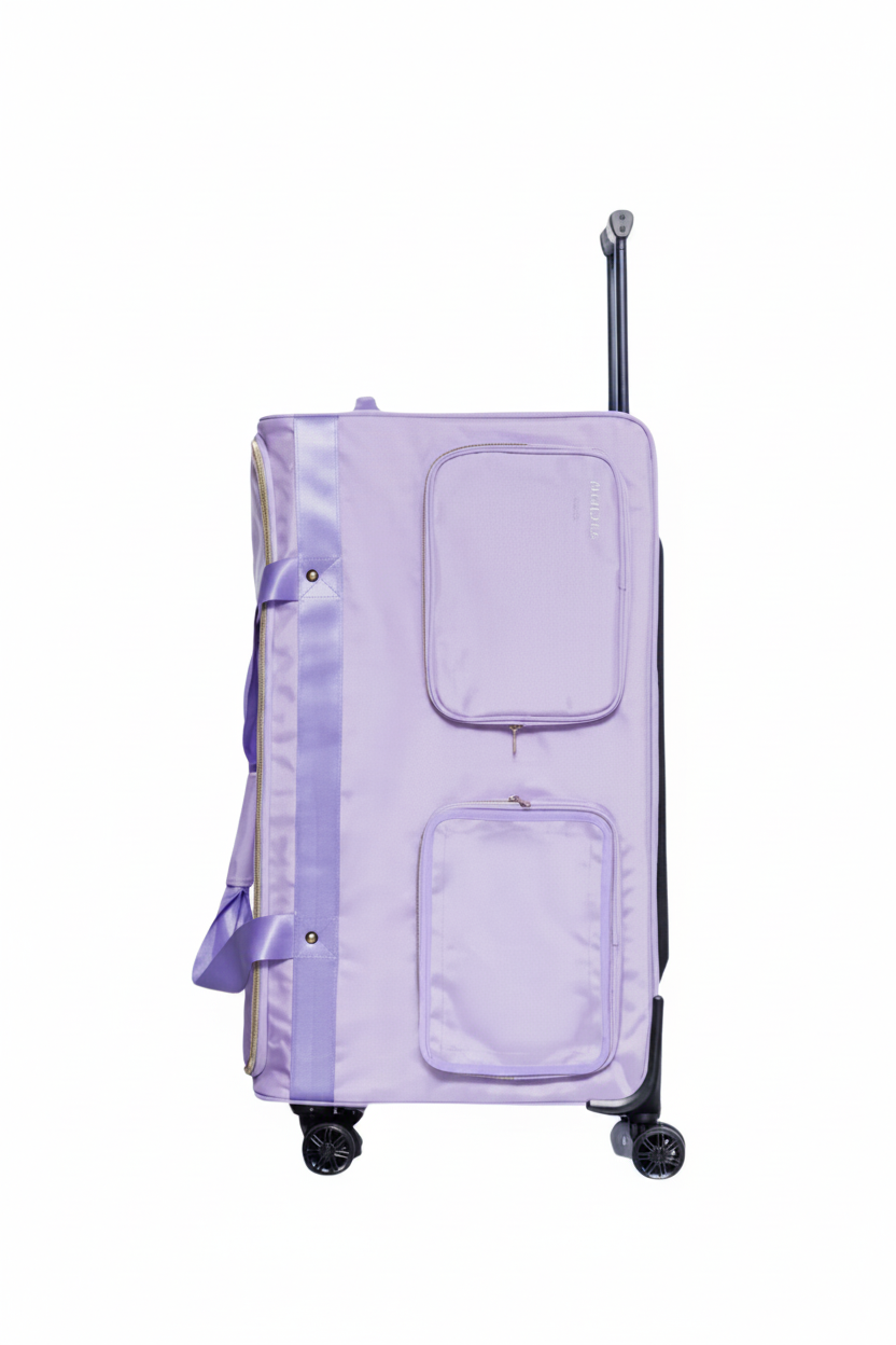 Medium Duffel with Built In Rack Lavender side view