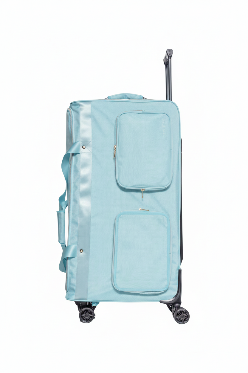Medium Duffel with Built In Rack Sky Blue side view