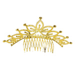 FH2 Medium Rhinestone Tiara in Gold, back view showing gold-tone tiara band and rhinestone setting